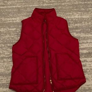 J Crew Red Winter Vest! Size small good condition!